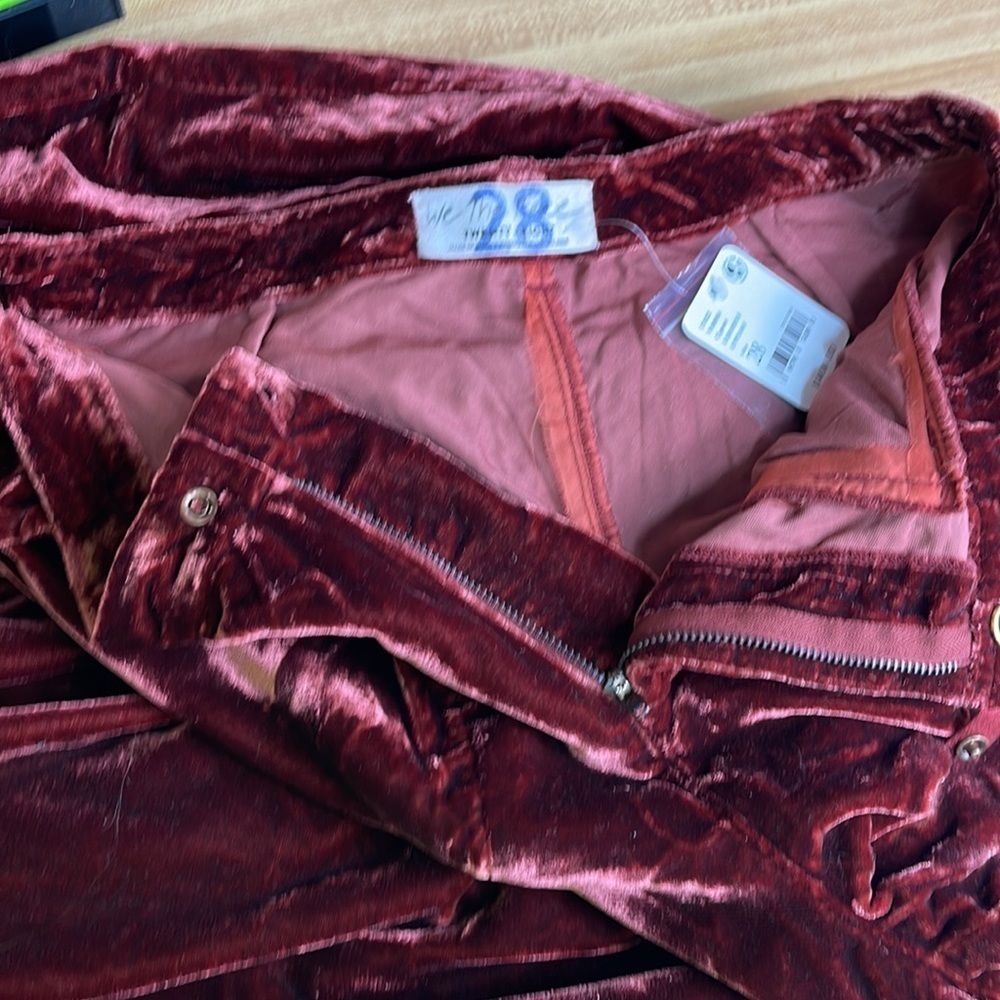 We the Free Lotus Velvet Garnet balloon pants women’s size 28 We the free - Picture 17 of 17
